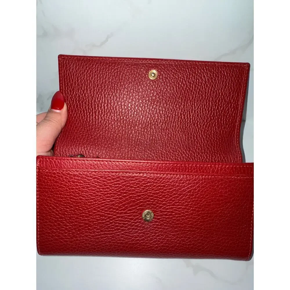 Gucci GG Marmont Continental Wallet in Red Leather